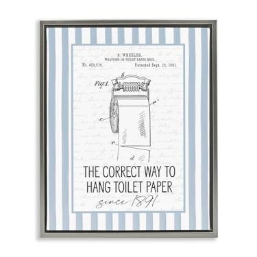 Imagem de Stupell Industries Papel higiênico Correct Way Cinza Emoldurado Tela Flutuante Design de Arte de Parede por Lettered and Lined, 21 x 17