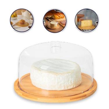 Imagem de Queijeira de Bambu com Tampa 18cm Ecológica e Decorativa - PARAMOUNT