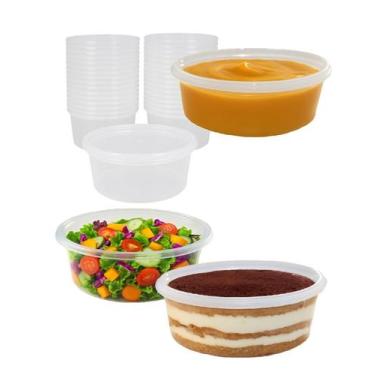 Imagem de Pote PP com tampa lacre 330 Ml Transparente 28unidades Freezer Microon