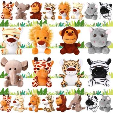 Imagem de Pacote de 40 brinquedos de pelúcia Safari Stuffed Jungle Animals HyDre