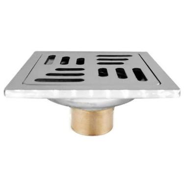 Imagem de Ralo Inox 10x10 Banheiro Lavabo Anti Odor Anti Inseto Casa Cozinha Qui