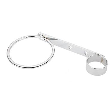 Imagem de Akozon Holdador de Suporte de Cabelo de Parede Com Parede de Ferro Cromado-suporte para Secador de Cabelo para Economia de Espaço Com Dois Aros de Metal para o Organização