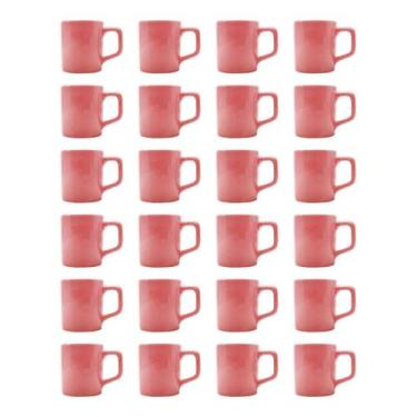 Imagem de kit 24 Xícaras Café Colors Rosa 80mL Cerâmica Mesa Posta - ECOS, Color