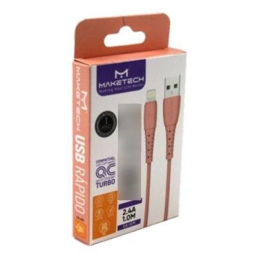 Imagem de Cabo Usb Para Lightning Ca-127i 2,4a Carga Rapida Maketech, Branco