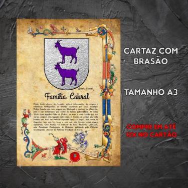 Imagem de Brasão da família Cabral ( no cartaz tamanho A3 ) - @meu.brasao
