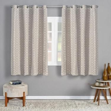 Imagem de Cortina Albany 2,20M X 1,40M Jacquard Corta Luz Sala Rosê - Mercado Bo