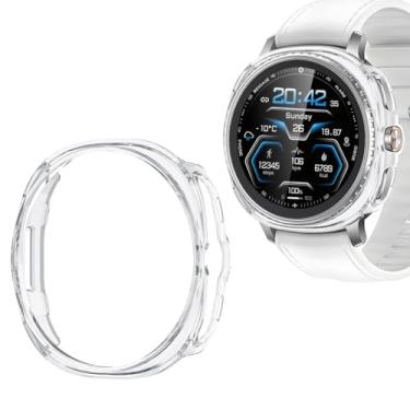 Imagem de Wugongyan Compatível com Samsung Galaxy Watch 8 Classic 46 mm capa protetora rígida de policarbonato capa protetora de borda bumper moldura para Galaxy Watch 8 Classic Accessories (transparente, 46 mm