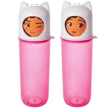 Imagem de Kit 2 Tubos Casa Mágica Gabby Infantil Estojo Escolar Porta Pasta Esco