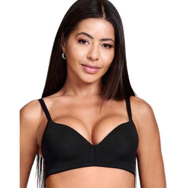 Imagem de Sutiã Top Flexível Feminino Com Bojo e Sem Aros Lateral Larga e Alças 