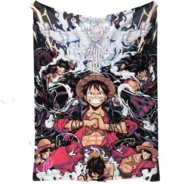 Imagem de Cobertor de flanela com padrão digital de uma peça Luffy Gear5 - SANMU