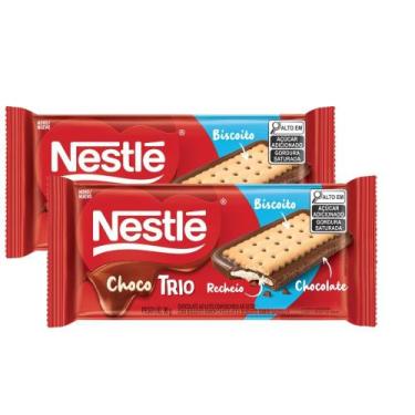 Imagem de Kit 2 Chocotrio Nestlé Leite 90g