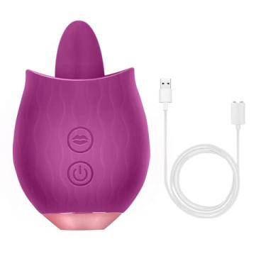Imagem de Massageador de varinha sem fio à prova d'água portátil elétrico massageador com 10 modos de vibração para massagem vibradoris feminino ponto g com sugador recarregavel