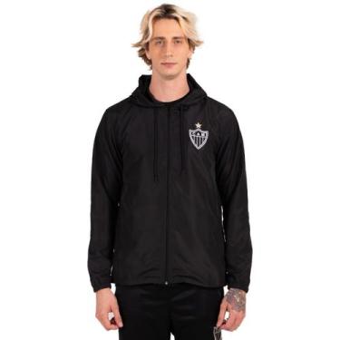 Imagem de Jaqueta Corta Vento Atlético Mineiro Oficial Masculina, G, Preto