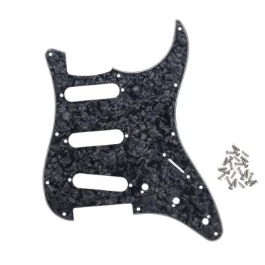 Imagem de ROZILO Black Pearl SSS 11 Furos Strat Placa Pickguard para guitarra elétrica USA/México Stratocaster Peças de guitarra estilo moderno
