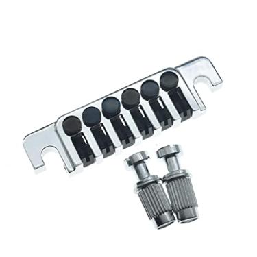 Imagem de Dopro Guitarra elétrica LP Bridge Stopbar Vintage 70's TP-6 Style Bridge Tailpiece com postes para LP Les Paul/SG/ES/DOT Chrome