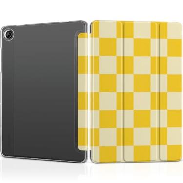 Imagem de MEEgoodo Capa para Samsung Galaxy Tab A9 Plus 27.9 cm 2023 (compatível com o modelo SM-X210/X216/X218), capas para tablet A9+ com textura de seda e capa traseira transparente para PC, quadrados