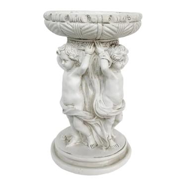 Imagem de WeiLaiKeQi Vaso de flores de anjo, estátua de pilar romano, adorno, resistente, estilo retrô, vaso de plantas rústico, plantador de jardim para decoração de