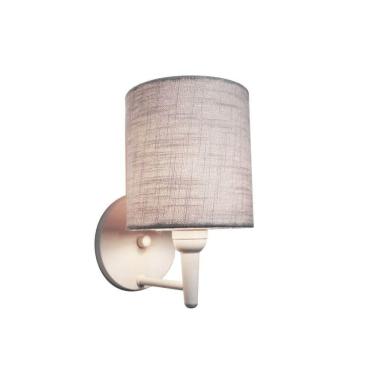 Imagem de Arandela Cilíndrica Vivare Md-2009 Base Branco Cúpula Em Tecido - Bivolt Branco-rustico-cinza 127/220v