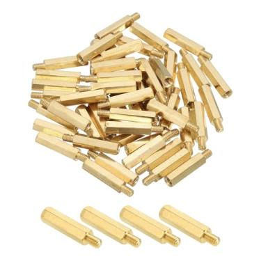 Imagem de PATIKIL M4 Suporte hexagonal de latão, 50 peças PCB parafusos espaçadores para placa-mãe drone quadricóptero computador construir projetos eletrônicos placa de circuito, ouro (M4 x 40 mm + 6 mm)