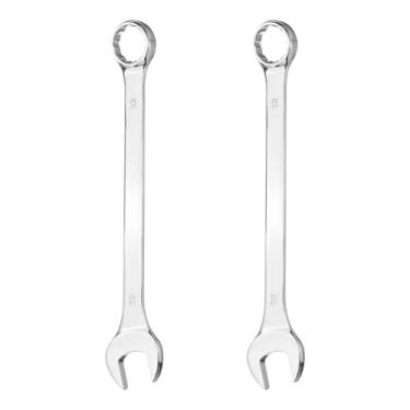 Imagem de HARFINGTON 2 peças chave de combinação 32 mm caixa métrica de 12 pontos e extremidade aberta 45# ferramenta chave inglesa de extremidade dupla de aço carbono para reparo de móveis de tubos automotivos