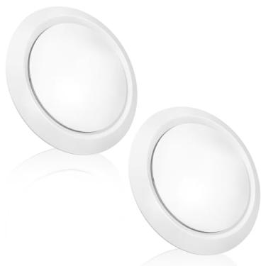 Imagem de 2 peças de ventilação redondas Soffit, tampa de saída de ar de exaustão redonda ABS branca para exaustor, ventilador de duto em linha, ventilação de secador, ventilação HVAC, ventilação de sótão e