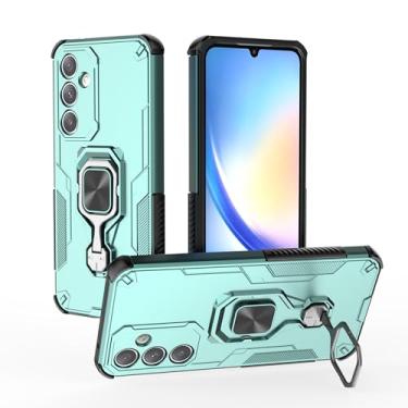 Imagem de SORAKA Capa para Samsung Galaxy A35 5G com suporte metálico giratório de 360 graus peça de ferro magnética para suporte magnético para telefone de carro