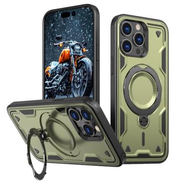 Imagem de SORAKA Capa para iPhone 13 Pro Max com suporte,compatível com MagSafe,Capa iPhone 13 Pro Max com chapa de ferro Capa resistente que absorve choques Proteção contra quedas de nível militar