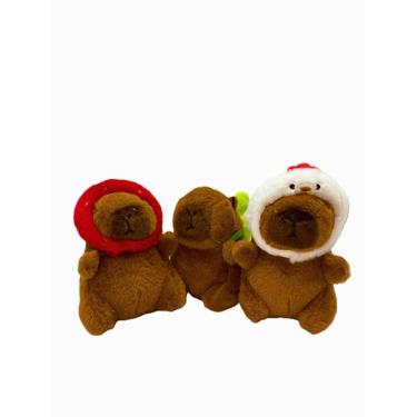 Imagem de Chaveiro De Pelúcia Capivara Animal Variado Fofo 12Cm - Kit