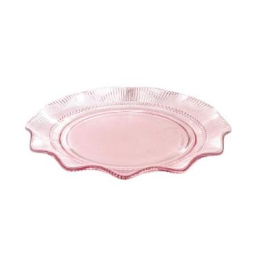 Imagem de Prato De Vidro Linx Rosa 33 cm - Wincy Casa