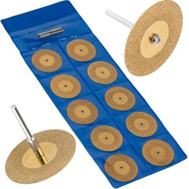 Imagem de Kit 10 Disco De Corte Diamantado 50Mm Titânio Micro Retífica - Dremax