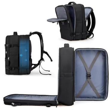 Imagem de Mochila de viagem Coowoz grande impermeável para mulheres/homens preta