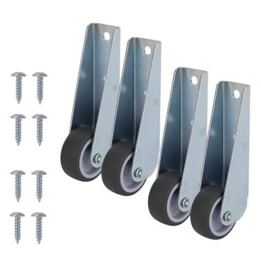 Imagem de 4 Peças de Rodízios Portão Substituição e 4 Parafusos, Rodízios Giratórios Borracha Rodas Direcionais Resistentes para Portões de Madeira Mobiliário Mesa Sofá Armário Cerca