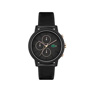 Imagem de Lacoste. 12.12 Chrono Relógio masculino quartzo 2011247 caixa de plástico e pulseira de silicone, cor: preto, Preto