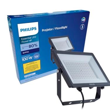 Imagem de Refletor Led 100w Preto Philips Bvp153 6500k Luz Fria Bivolt