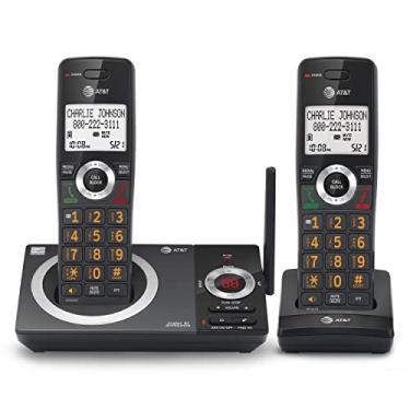 Imagem de AT&T CL82219 DECT 6.0 Telefone sem fio para casa com secretária eletrônica, bloqueio de chamadas, locutor de identificação de chamadas, interfone e longo alcance, preto