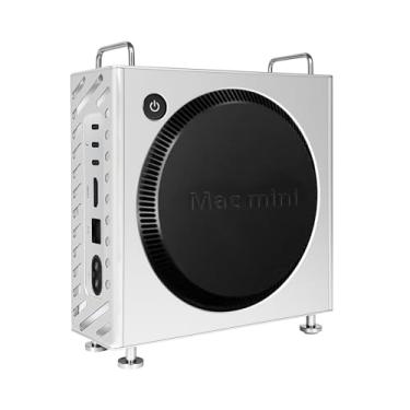 Imagem de Suporte de alumínio para Mac mini M4/M4 Pro (2024) - Suporte vertical premium | Suporte seguro | resfriamento aprimorado | Design de mesa que economiza espaço (prata)