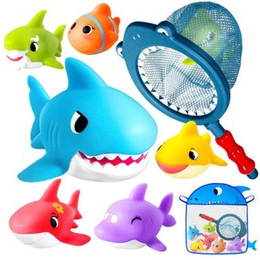 Imagem de Conjunto de brinquedos de banho Hely Candy Shark com rede de banho e a