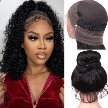 Imagem de Peruca Ebarly Hidden Strap Water Wave 360 Glueless Human Hair