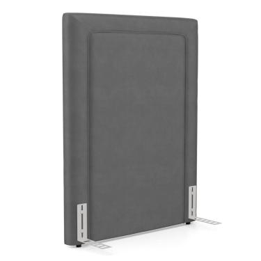 Imagem de Cabeceira Cama Box Solteiro Alba 90cm com Frame Veludo Cinza - Abmaza