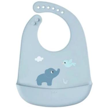 Imagem de Babador de Silicone com Pega Migalhas Cloudy - Azul - Buba