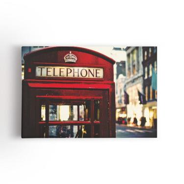 Imagem de Cabine Telefonica Vermelha Londres Quadro Canvas 60X40Cm