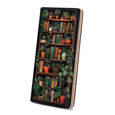 Imagem de Carteira Immaturus Black Bookshelf em couro PU com bloqueio de RFID