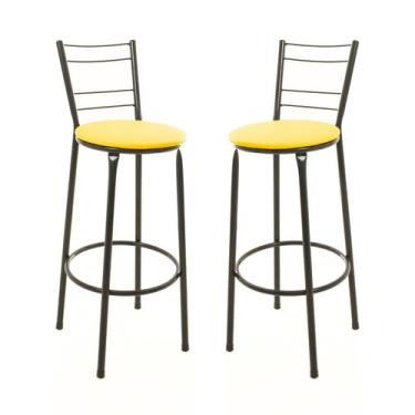 Imagem de Kit 2 Banquetas Banco Alto Balcão Cozinha 4 Arames - ESPAÇO JUNCO, Ama