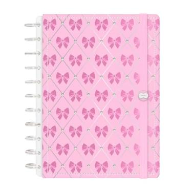 Imagem de Caderno de Disco Inteligente Iscool G+ Coquette Candy Pop Doce Laços Rosa