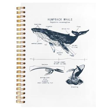 Imagem de ignytiger Caderno de tubarão baleia jubarte para anotações, presentes de tubarão de biologia marinha, caderno espiral de praia animal oceânico, presentes temáticos do oceano, 14 x 21 cm