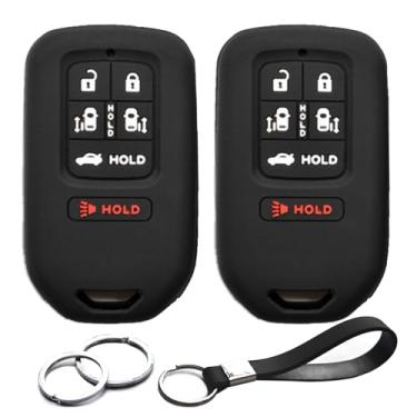 Imagem de 2 peças compatíveis com Honda Odyssey Smart 6 botões de silicone FOB capa protetora de chave sem chave suporte remoto para Honda Odyssey EX EX-L LX SE Touring Elite Mini Van de passageiros