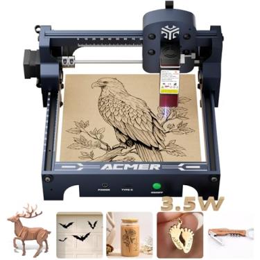 Imagem de Máquina de gravação e corte a laser S1 3,5 W (3500 mW) para madeira, acrílico, couro, plástico 130 x 130 mm, área de gravação compacta de 130 x 130 mm, artesanato DIY e projetos de arte, design de