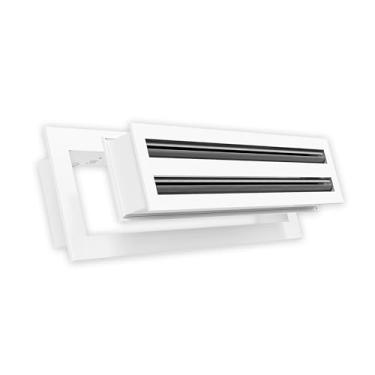 Imagem de Grade CA de design moderno 16x4 - alumínio branco - saída de ar - difusor de slot linear - grade de registro para aquecimento e resfriamento - compatível com registros de teto, parede ou piso