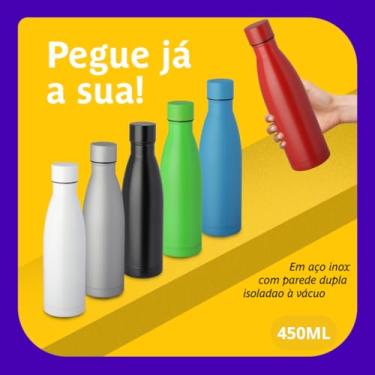 Imagem de Garrafa Térmica 450ML Aço Inoxidável, Parede Dupla Isolada a Vácuo, Múltiplas Cores, Tampa Rosqueável com Vedação em Silicone, para Bebidas Quentes e Frias (Verde)