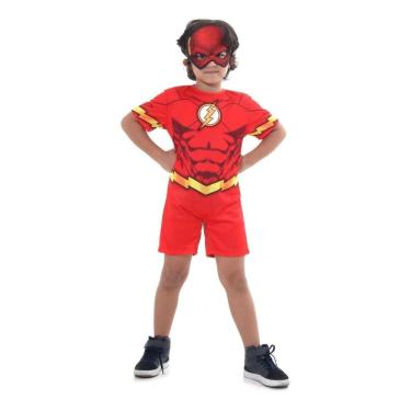 Imagem de Fantasia Flash Infantil Curta Pop Nova Liga Da Justiça Fhesh